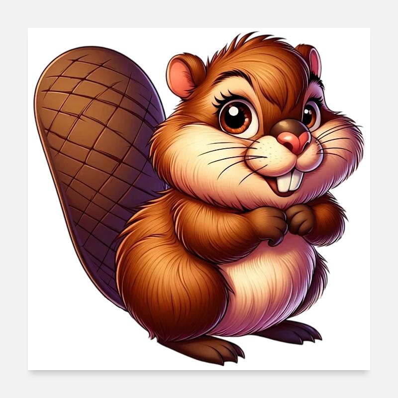 Beaver Poster 24" x 24" (60x60 cm)