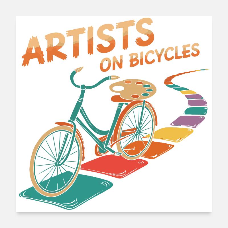 Artists on Bicycles Poster 24" x 24" (60x60 cm)