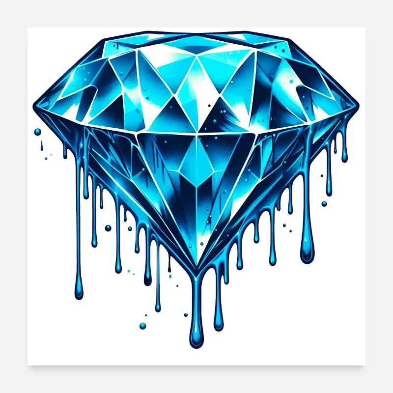 Diamant - Poster 60 x 60 cm - blanc
