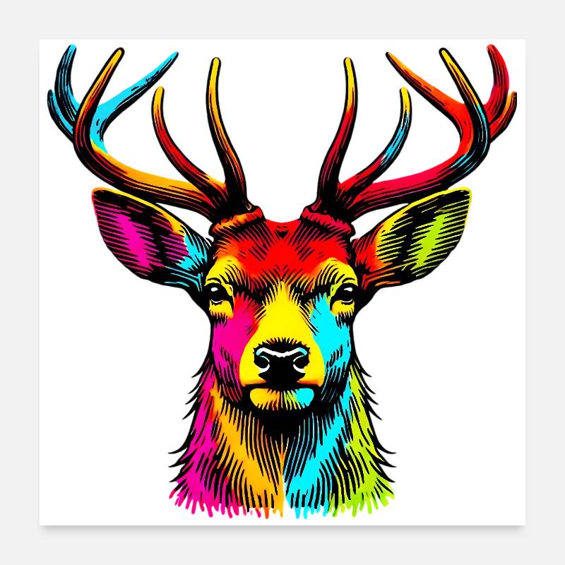Hirsch Poster 60x60 cm
