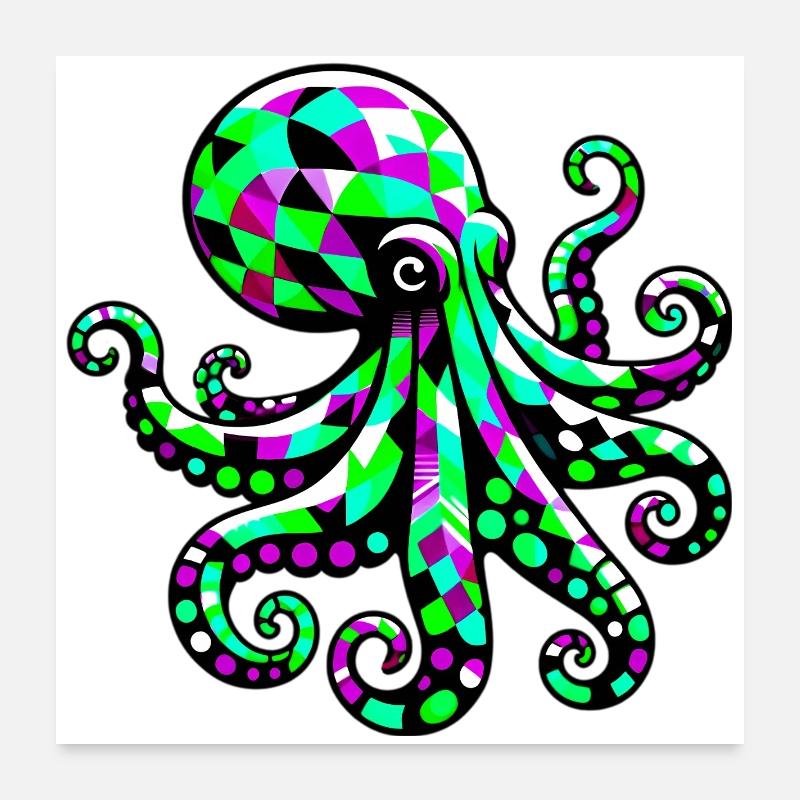 Octopus Poster 24" x 24" (60x60 cm)