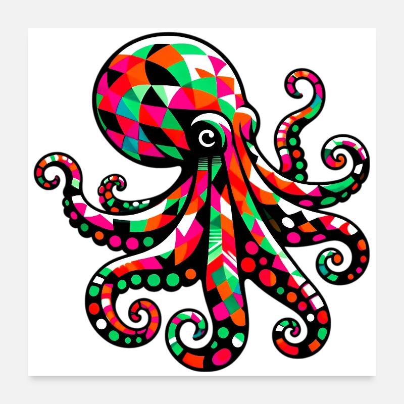 Krake Poster 60x60 cm