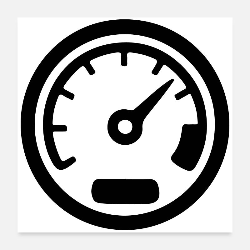 Speedometer Kmh Speed Icon Poster 24" x 24" (60x60 cm)