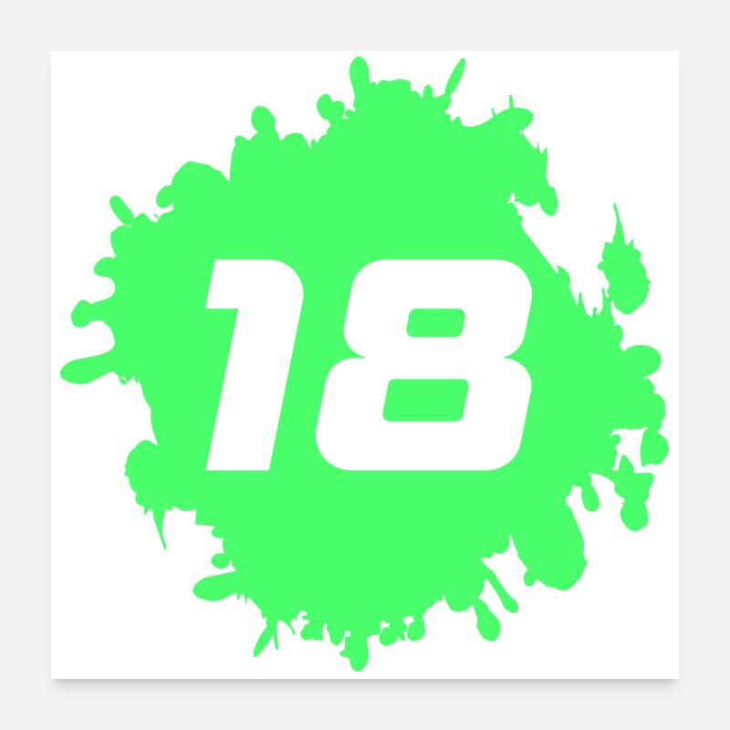 Vert fluo Splatter 18 Poster 60 x 60 cm