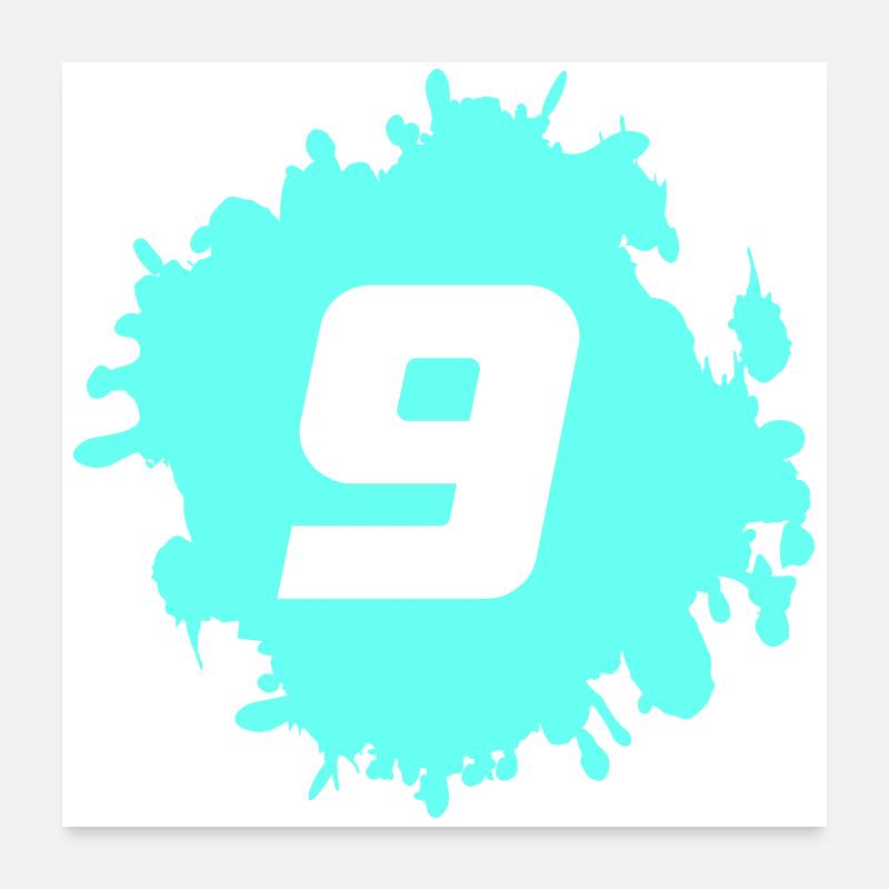 Neuf graphiques Cyan Splash Poster 60 x 60 cm