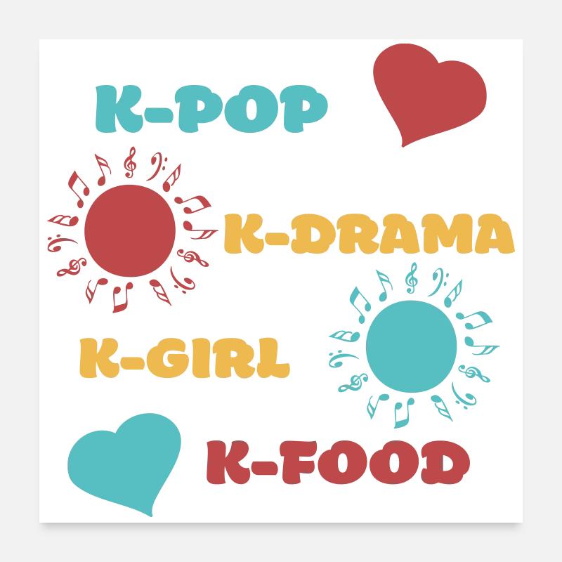K-pop k-drama 3 custom colors Poster 24" x 24" (60x60 cm)