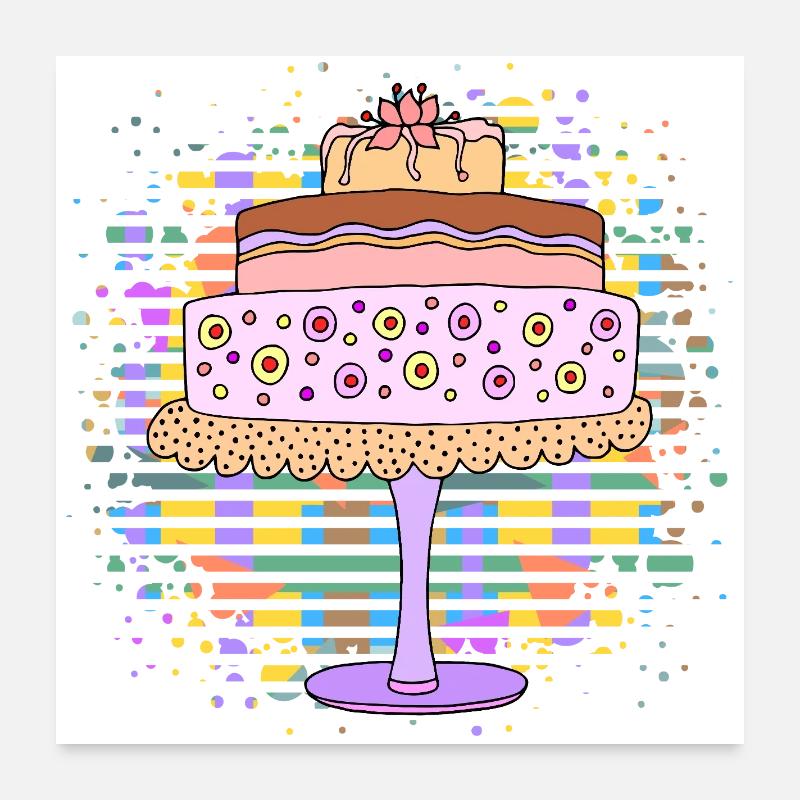 Gâteau Poster 60 x 60 cm
