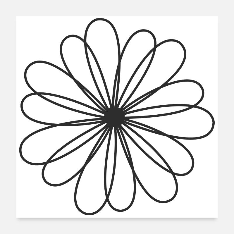 Blossom – Abstract Flower Pattern Poster 24" x 24" (60x60 cm)