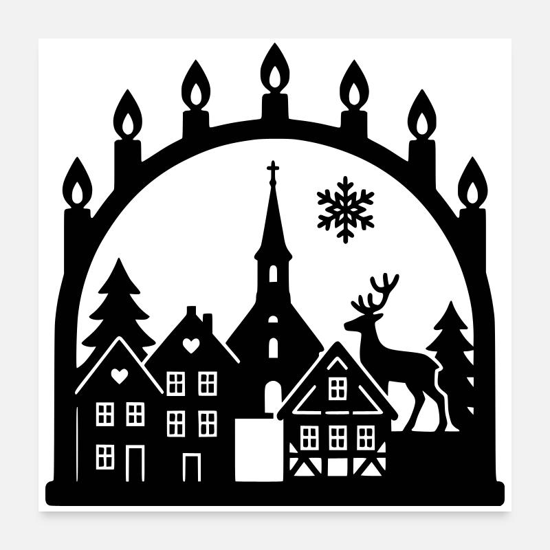 schwibbogen skandinavien Poster 60x60 cm