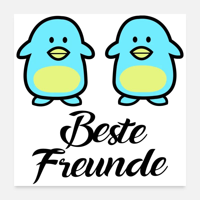 Pinguine Beste Freunde Poster 60x60 cm