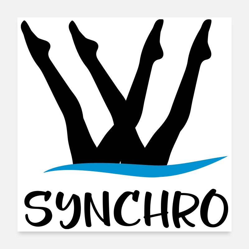 Nage synchrone Poster 60 x 60 cm