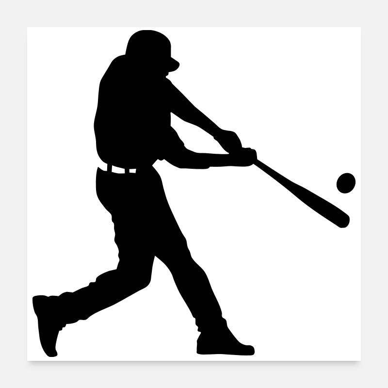 Baseball - Poster 60x60 cm - Weiß