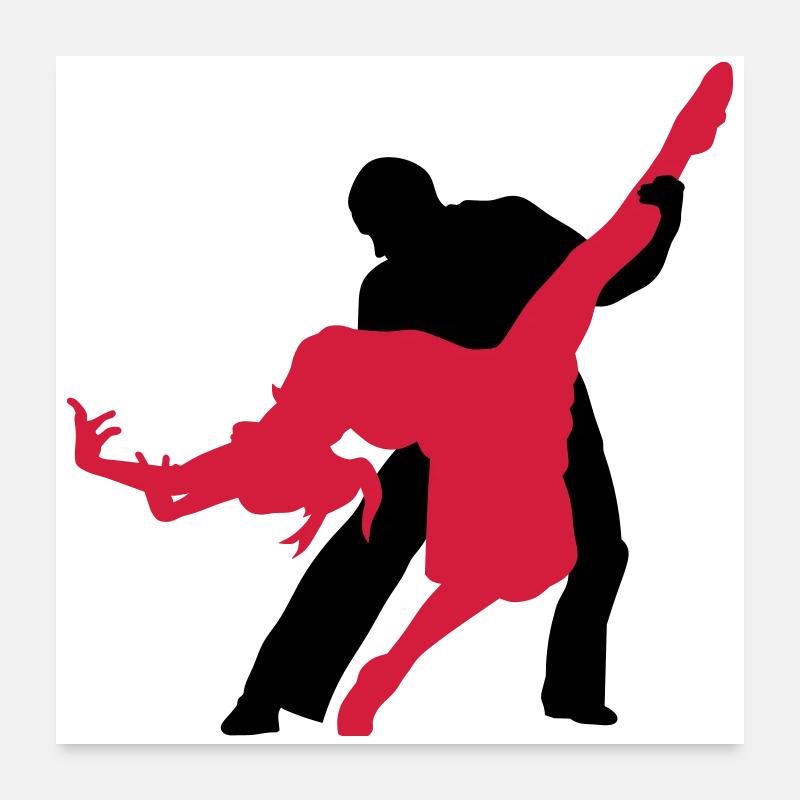la danse de salon - Poster 60 x 60 cm - blanc