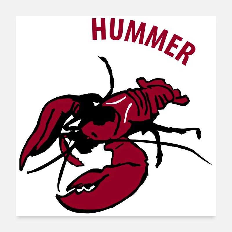Homard - Poster 60 x 60 cm - blanc