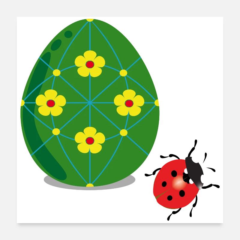 Easter egg with ladybug Poster 24" x 24" (60x60 cm)