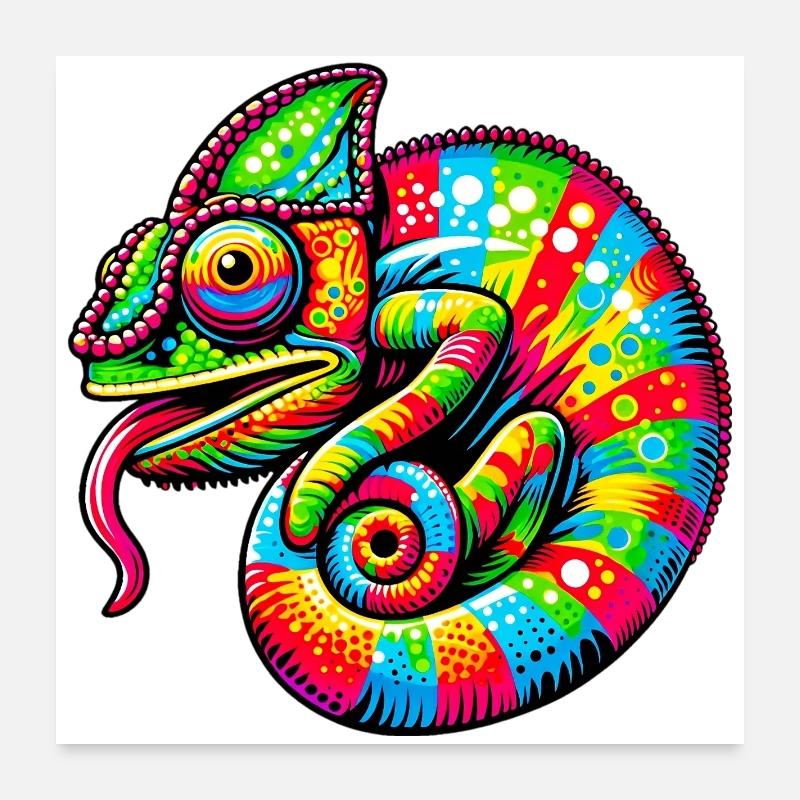 Chamäleon Poster 60x60 cm