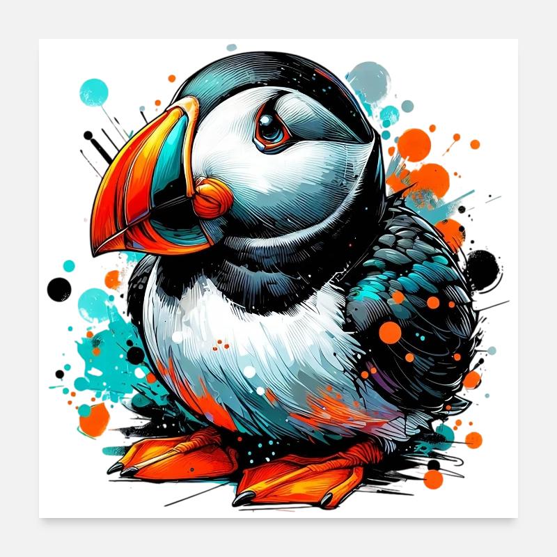 Papageitaucher Poster 60x60 cm