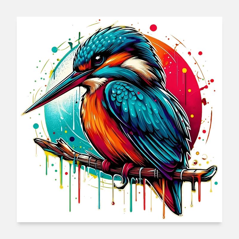 Martin-pêcheur Poster 60 x 60 cm