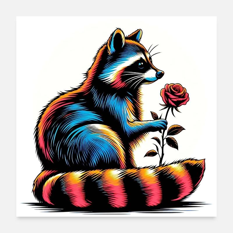 Waschbär Poster 60x60 cm