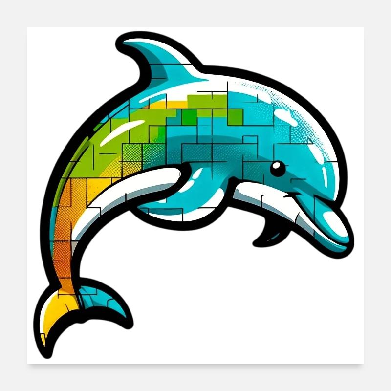 Delfin Poster 60x60 cm
