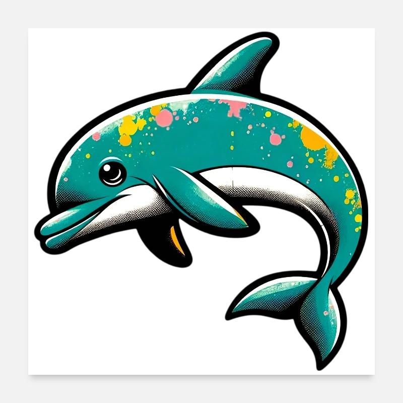 Delfin Poster 60x60 cm