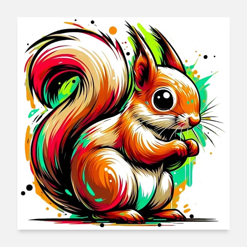 Eichhörnchen Poster 60x60 cm