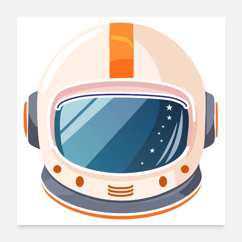 Casque spatial rétro Poster 60 x 60 cm