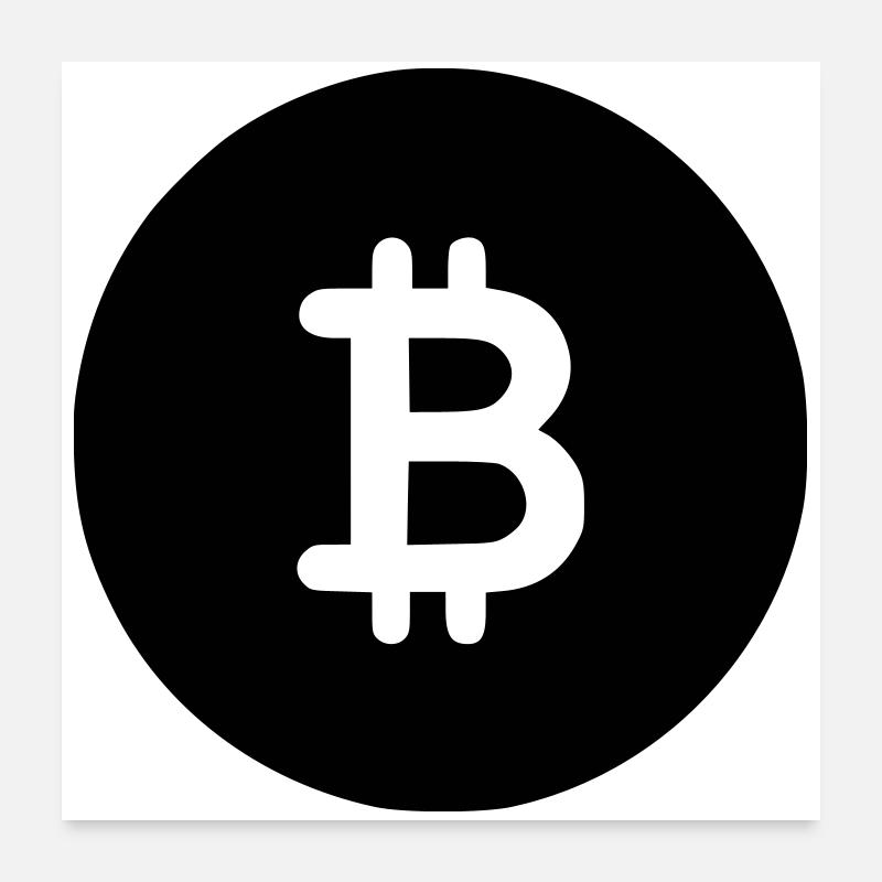 Icône noire Bitcoin Poster 60 x 60 cm