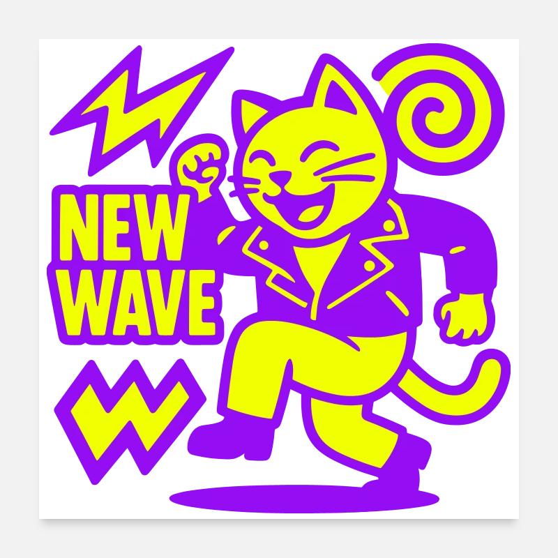 New Wave Cat Poster 60x60 cm