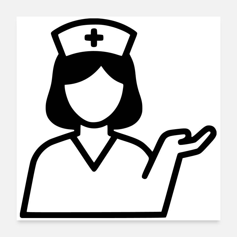 Nurse Icon | Care with heart Poster 24" x 24" (60x60 cm)