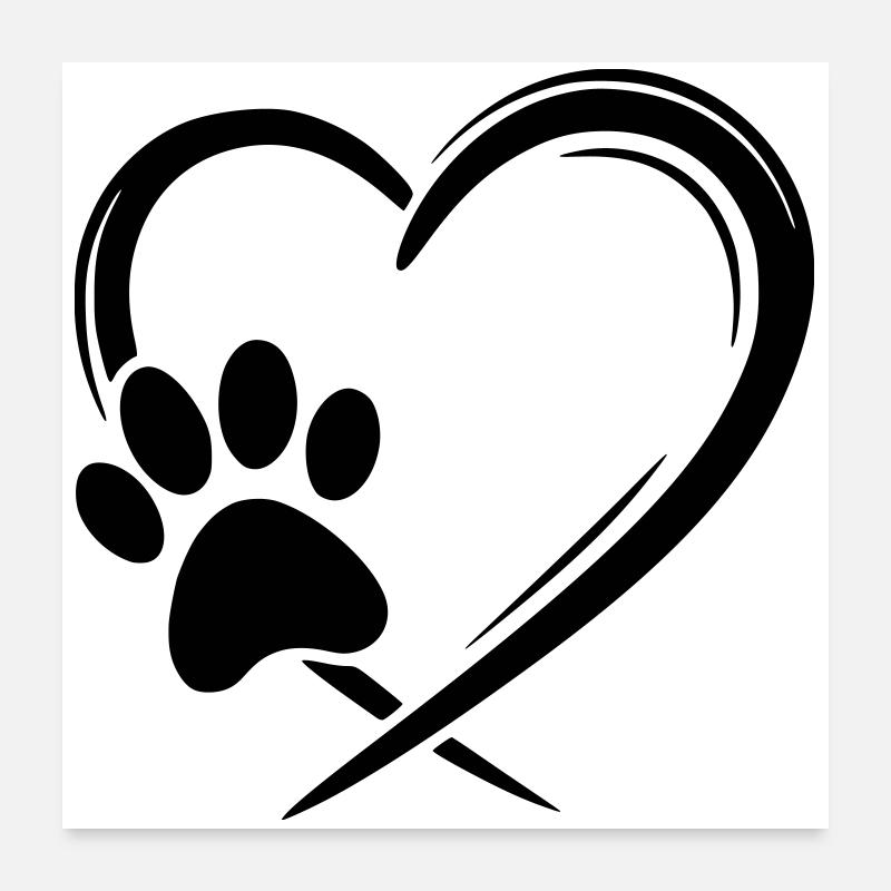 Heart Paw Poster 24" x 24" (60x60 cm)