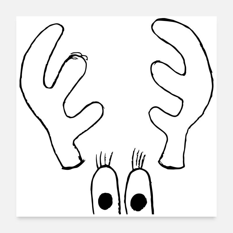 Moose with big eyes Poster 24" x 24" (60x60 cm)