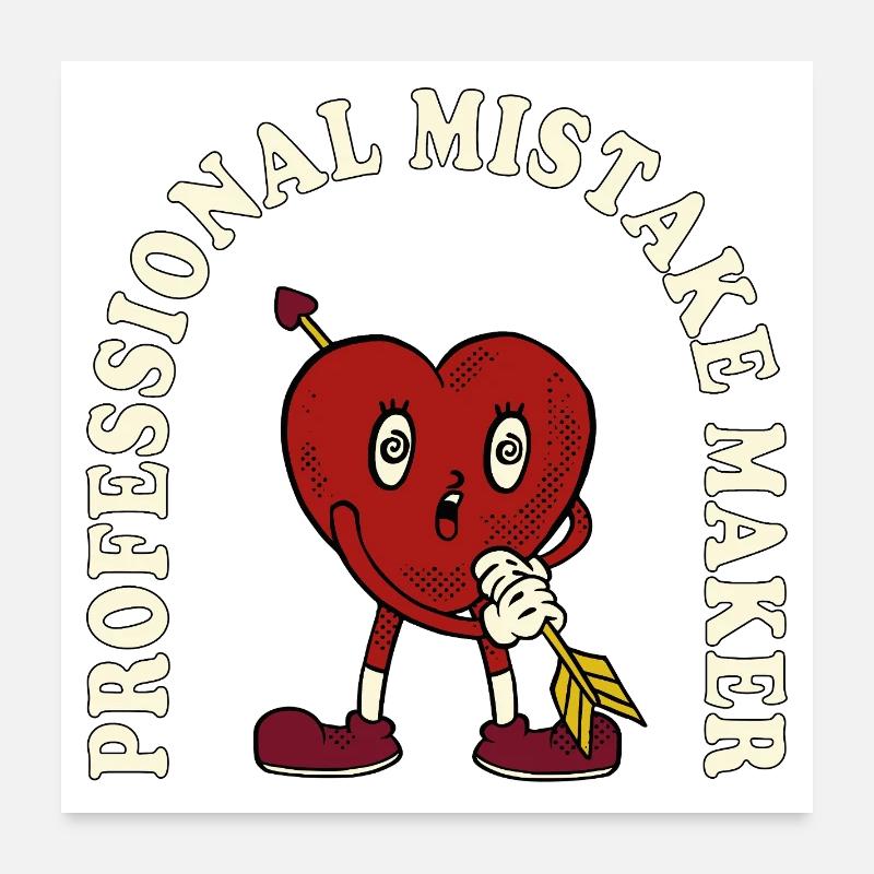 Professional Mistake Maker – Retro Comic Humor Poster 60x60 cm