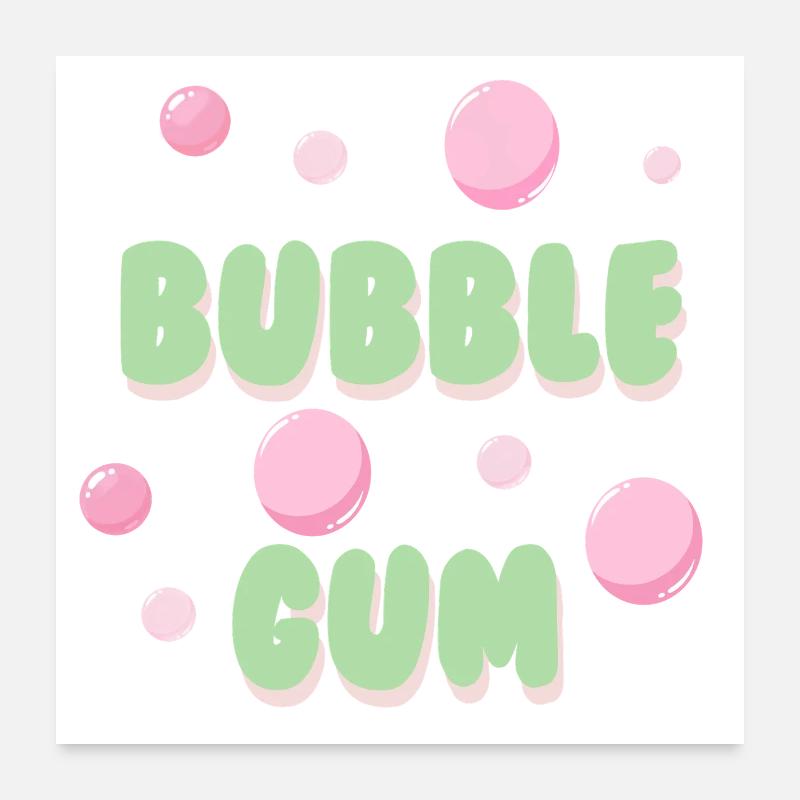 Bubble Gum Pastel Retro Typography Poster 24" x 24" (60x60 cm)