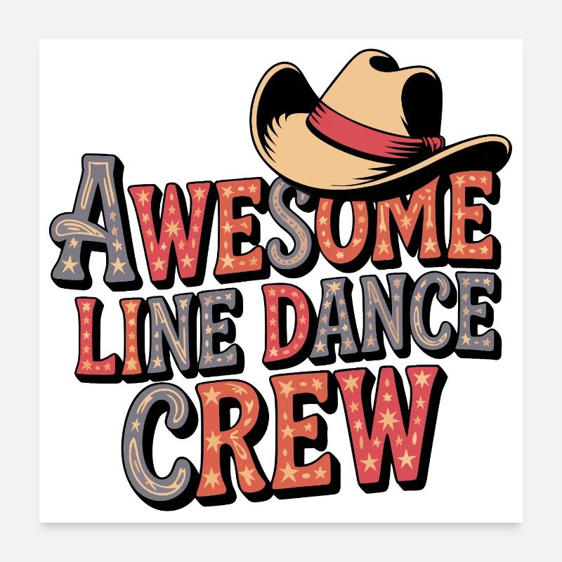 Équipe de danse en ligne Poster 60 x 60 cm