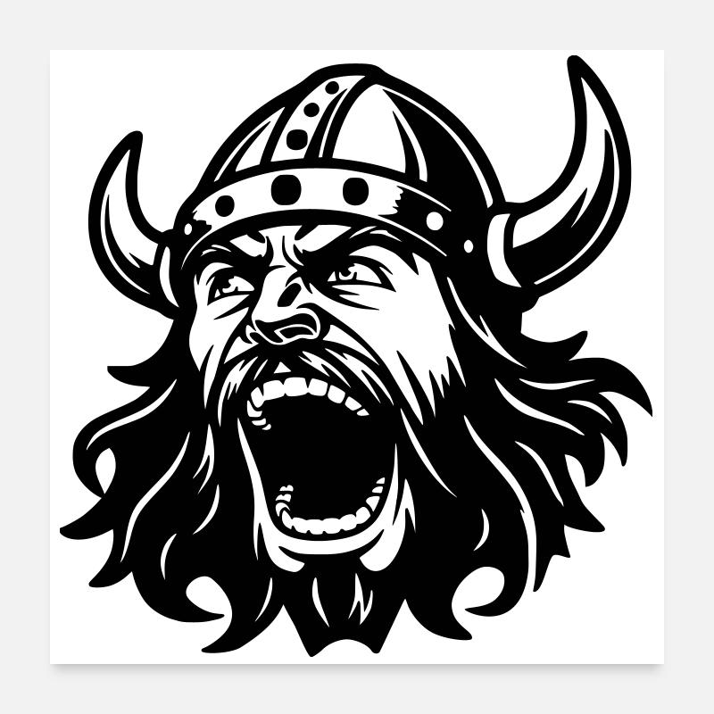 Tête noire viking Poster 60 x 60 cm