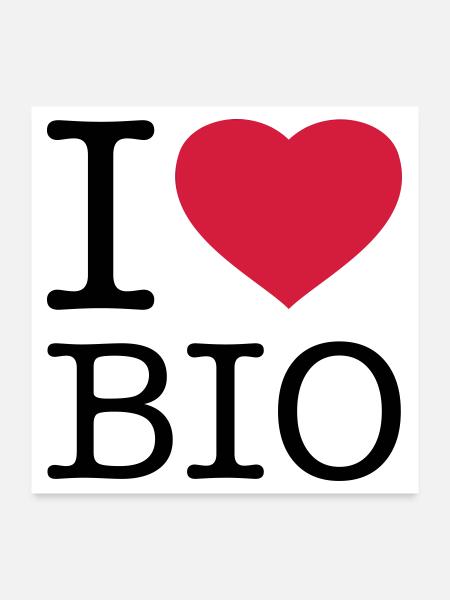 I LOVE BIO - Poster 24" x 24" (60x60 cm) - white - Front