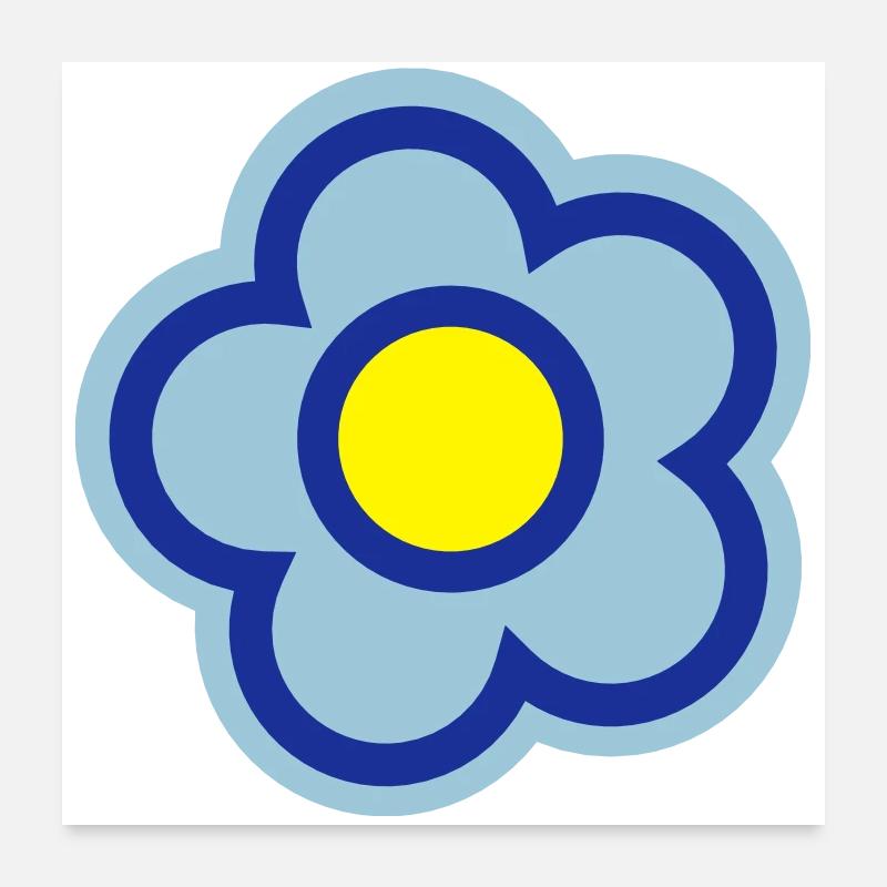 fleur, printemps, été - Poster 60 x 60 cm - blanc