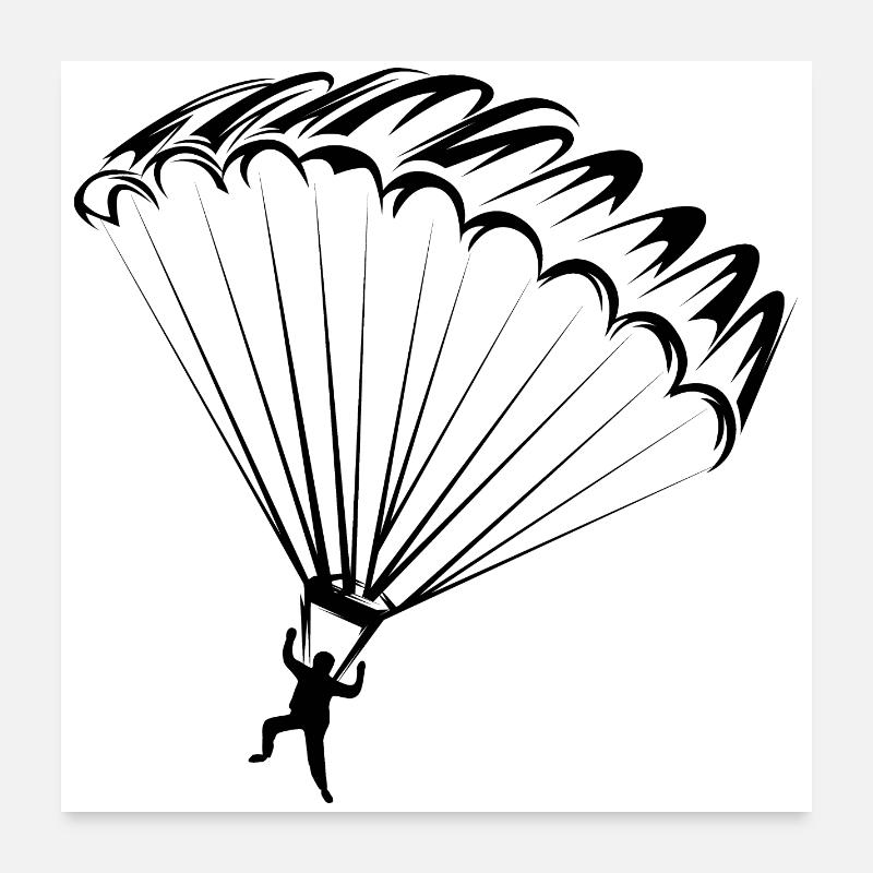 icône de saut en parachute Illustration de l’icône du logo Poster 60 x 60 cm