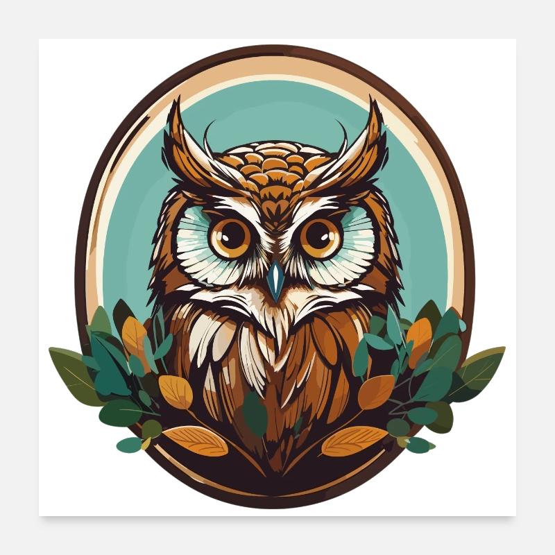 Owl Night Bird Poster 24" x 24" (60x60 cm)