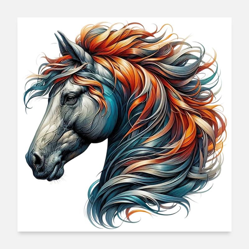 Pferd Poster 60x60 cm