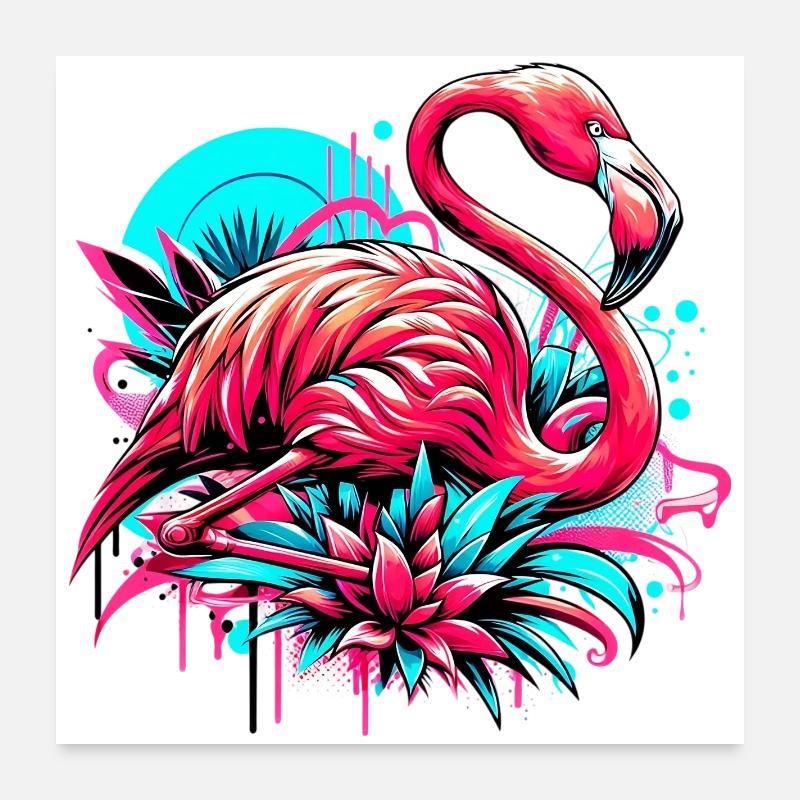 Flamingo Poster 60x60 cm
