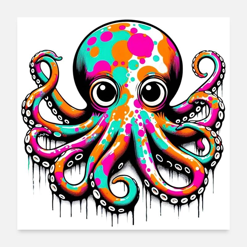 Octopus Poster 24" x 24" (60x60 cm)