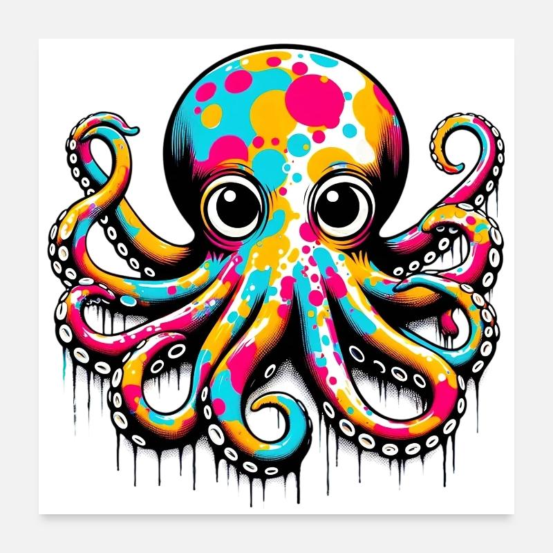 Octopus Poster 24" x 24" (60x60 cm)