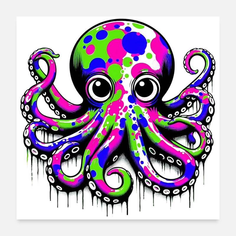 Krake Poster 60x60 cm