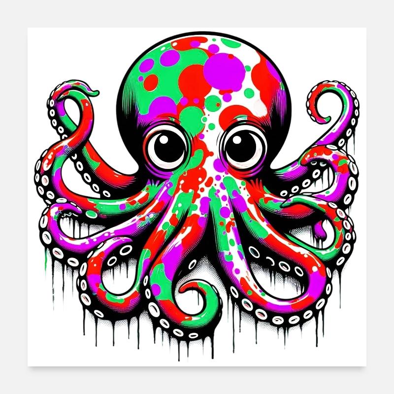 Krake Poster 60x60 cm