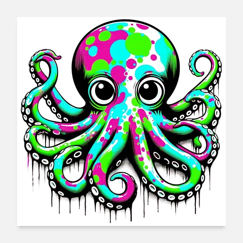Octopus Poster 24" x 24" (60x60 cm)