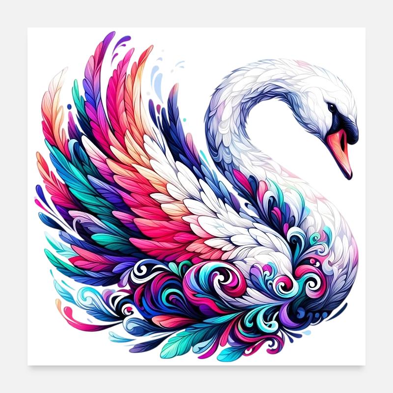 Swan Poster 24" x 24" (60x60 cm)