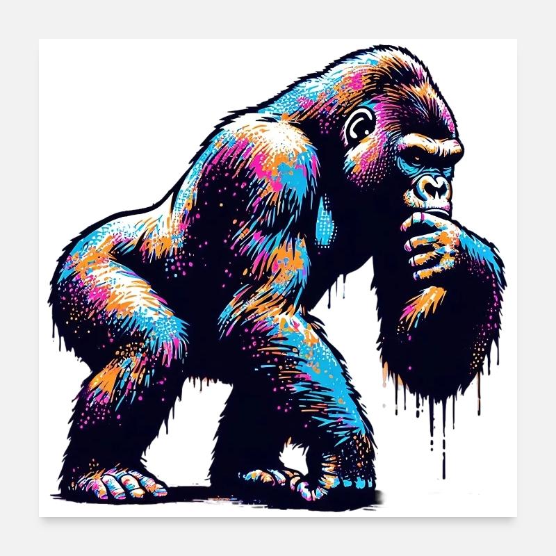 Gorille Poster 60 x 60 cm