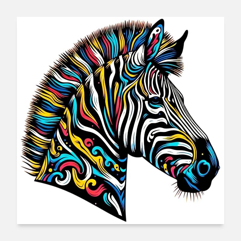 Zebra Poster 24" x 24" (60x60 cm)